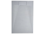 Shower Tray with Drain Grey SMC 80 x 120 x 3 cm Minimalist Natural Stone Effect Beliani