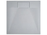 Shower Tray with Drain Grey SMC 90 x 90 x 3 cm Minimalist Natural Stone Effect Beliani