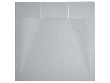 Shower Tray with Drain Grey SMC 90 x 90 x 3 cm Minimalist Natural Stone Effect Beliani