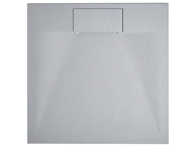 Shower Tray with Drain Grey SMC 90 x 90 x 3 cm Minimalist Natural Stone Effect Beliani