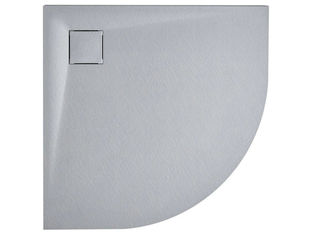 Shower Tray with Drain Grey SMC 80 x 80 x 3 cm Minimalist Natural Stone Effect Beliani