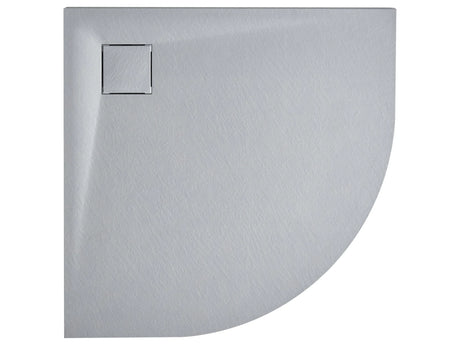 Shower Tray with Drain Grey SMC 90 x 90 x 3 cm Minimalist Natural Stone Effect Beliani