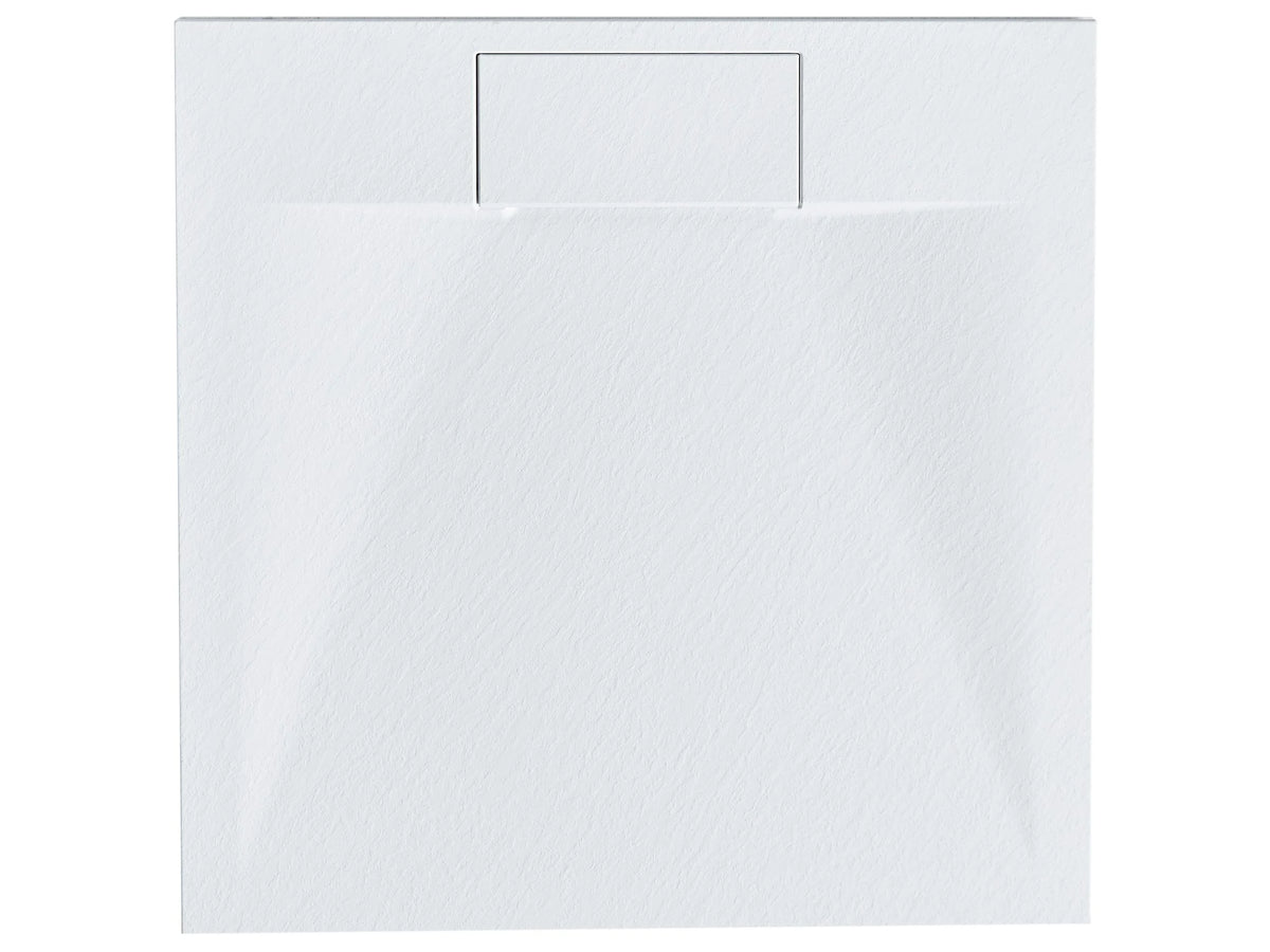 Shower Tray with Drain White SMC 80 x 80 x 3 cm Minimalist Natural Stone Effect Beliani