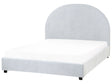 Bed Light Blue Polyester Fabric EU Double Size 4ft6 Minimalist Retro Design Beliani