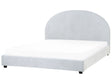 Bed Light Blue Polyester Fabric EU King Size 5ft3 Minimalist Retro Design Beliani