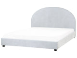 Bed Light Blue Polyester Fabric EU King Size 5ft3 Minimalist Retro Design Beliani