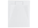 Shower Tray with Drain White SMC 80 x 100 x 3 cm Minimalist Natural Stone Effect Beliani