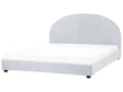 Bed Light Blue Polyester Fabric EU Super King Size 6ft Minimalist Retro Design Beliani