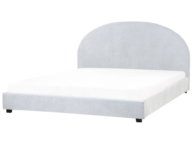 Bed Light Blue Polyester Fabric EU Super King Size 6ft Minimalist Retro Design Beliani