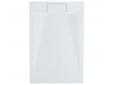 Shower Tray with Drain White SMC 80 x 120 x 3 cm Minimalist Natural Stone Effect Beliani