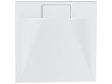 Shower Tray with Drain White SMC 90 x 90 x 3 cm Minimalist Natural Stone Effect Beliani