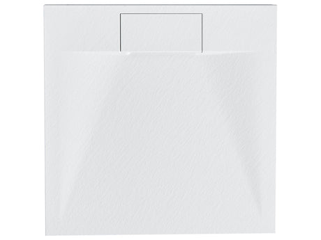 Shower Tray with Drain White SMC 90 x 90 x 3 cm Minimalist Natural Stone Effect Beliani