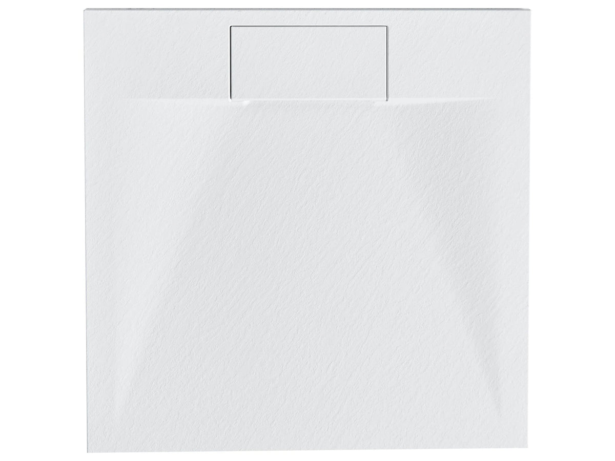 Shower Tray with Drain White SMC 90 x 90 x 3 cm Minimalist Natural Stone Effect Beliani