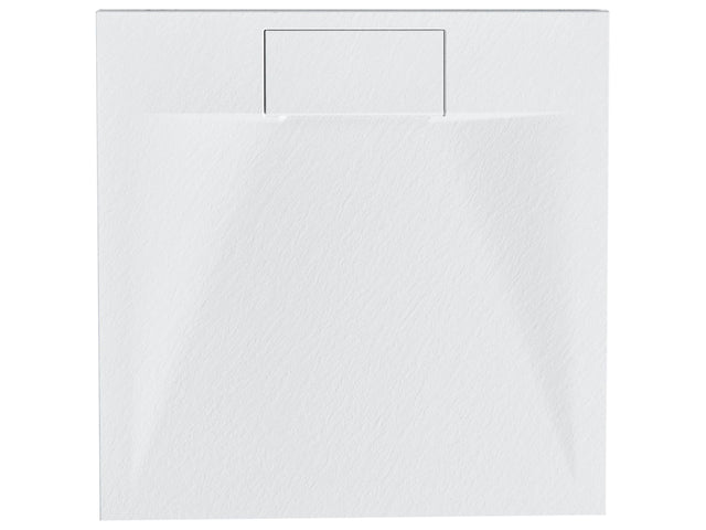 Shower Tray with Drain White SMC 90 x 90 x 3 cm Minimalist Natural Stone Effect Beliani