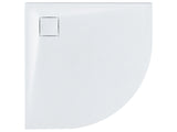 Shower Tray with Drain White SMC 80 x 80 x 3 cm Minimalist Natural Stone Effect Beliani