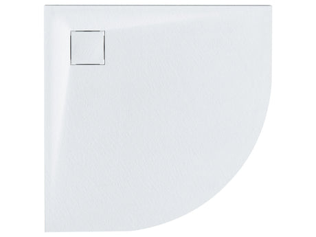 Shower Tray with Drain White SMC 80 x 80 x 3 cm Minimalist Natural Stone Effect Beliani