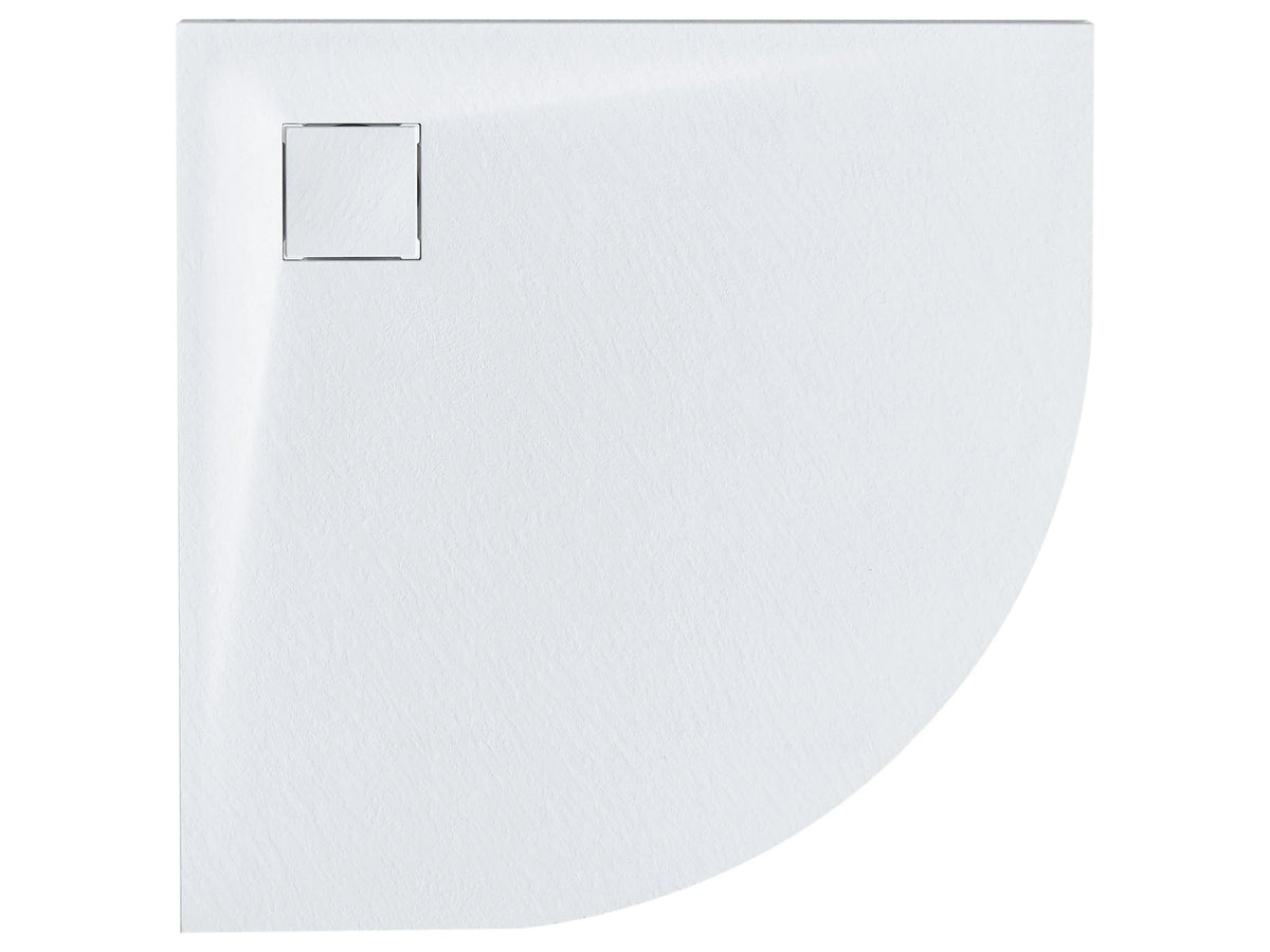 Shower Tray with Drain White SMC 80 x 80 x 3 cm Minimalist Natural Stone Effect Beliani