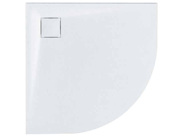 Shower Tray with Drain White SMC 80 x 80 x 3 cm Minimalist Natural Stone Effect Beliani