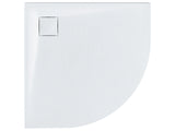Shower Tray with Drain White SMC 90 x 90 x 3 cm Minimalist Natural Stone Effect Beliani