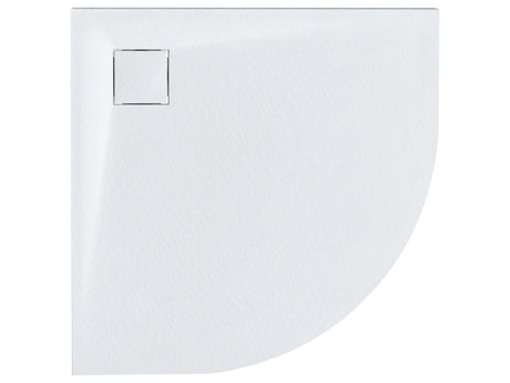 Shower Tray with Drain White SMC 90 x 90 x 3 cm Minimalist Natural Stone Effect Beliani