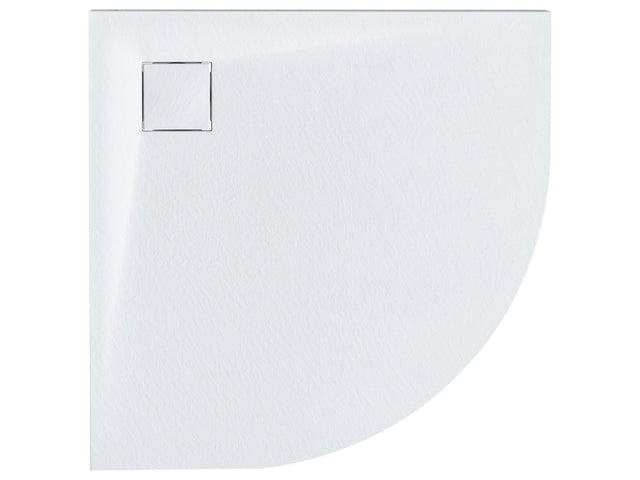 Shower Tray with Drain White SMC 90 x 90 x 3 cm Minimalist Natural Stone Effect Beliani