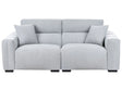 Modern Light Blue 3-Seater Fabric Sofa with Cushions Water-Resistant Upholstery Plushy Look Beliani