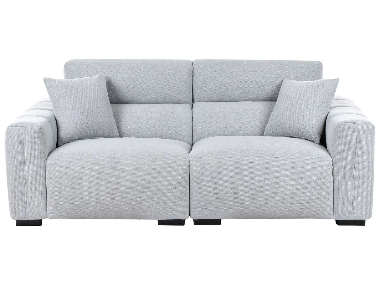 Modern Light Blue 3-Seater Fabric Sofa with Cushions Water-Resistant Upholstery Plushy Look Beliani