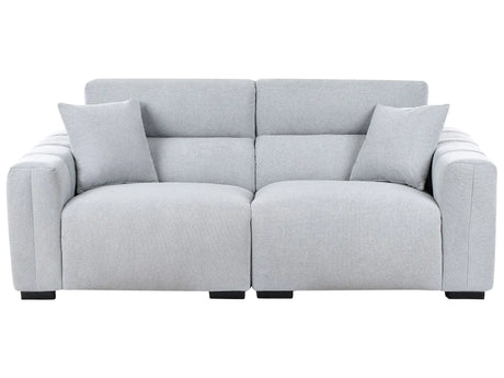 Modern Light Blue 3-Seater Fabric Sofa with Cushions Water-Resistant Upholstery Plushy Look Beliani
