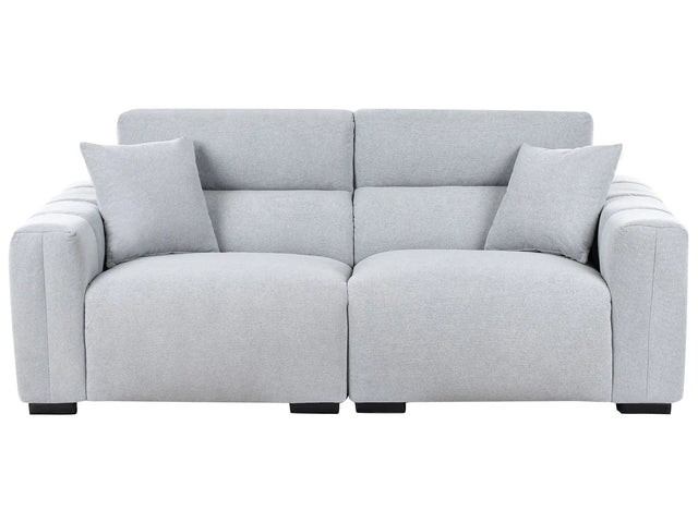 Modern Light Blue 3-Seater Fabric Sofa with Cushions Water-Resistant Upholstery Plushy Look Beliani