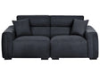 Modern Black 3-Seater Fabric Sofa with Cushions Water-Resistant Upholstery Plushy Look Beliani