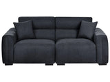 Modern Black 3-Seater Fabric Sofa with Cushions Water-Resistant Upholstery Plushy Look Beliani