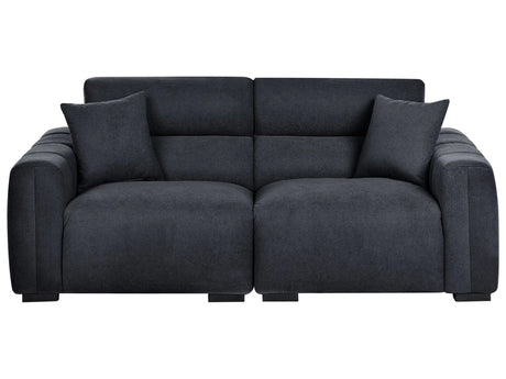 Modern Black 3-Seater Fabric Sofa with Cushions Water-Resistant Upholstery Plushy Look Beliani