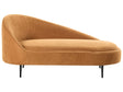 Chaise Lounge Orange Fabric Polyester Upholstery Left Hand Metal Legs Modern Design Living Room Furniture Beliani