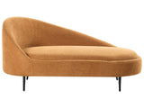 Chaise Lounge Orange Fabric Polyester Upholstery Left Hand Metal Legs Modern Design Living Room Furniture Beliani
