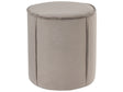 Pouffe Taupe Velvet Round 40 x 40 x 43 cm Footstool Accent Upholstery Modern Living Room Bedroom Furniture Beliani