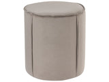 Pouffe Taupe Velvet Round 40 x 40 x 43 cm Footstool Accent Upholstery Modern Living Room Bedroom Furniture Beliani