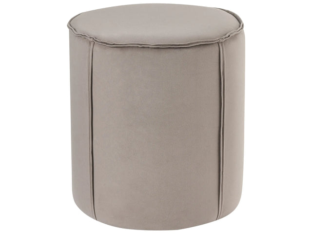 Pouffe Taupe Velvet Round 40 x 40 x 43 cm Footstool Accent Upholstery Modern Living Room Bedroom Furniture Beliani