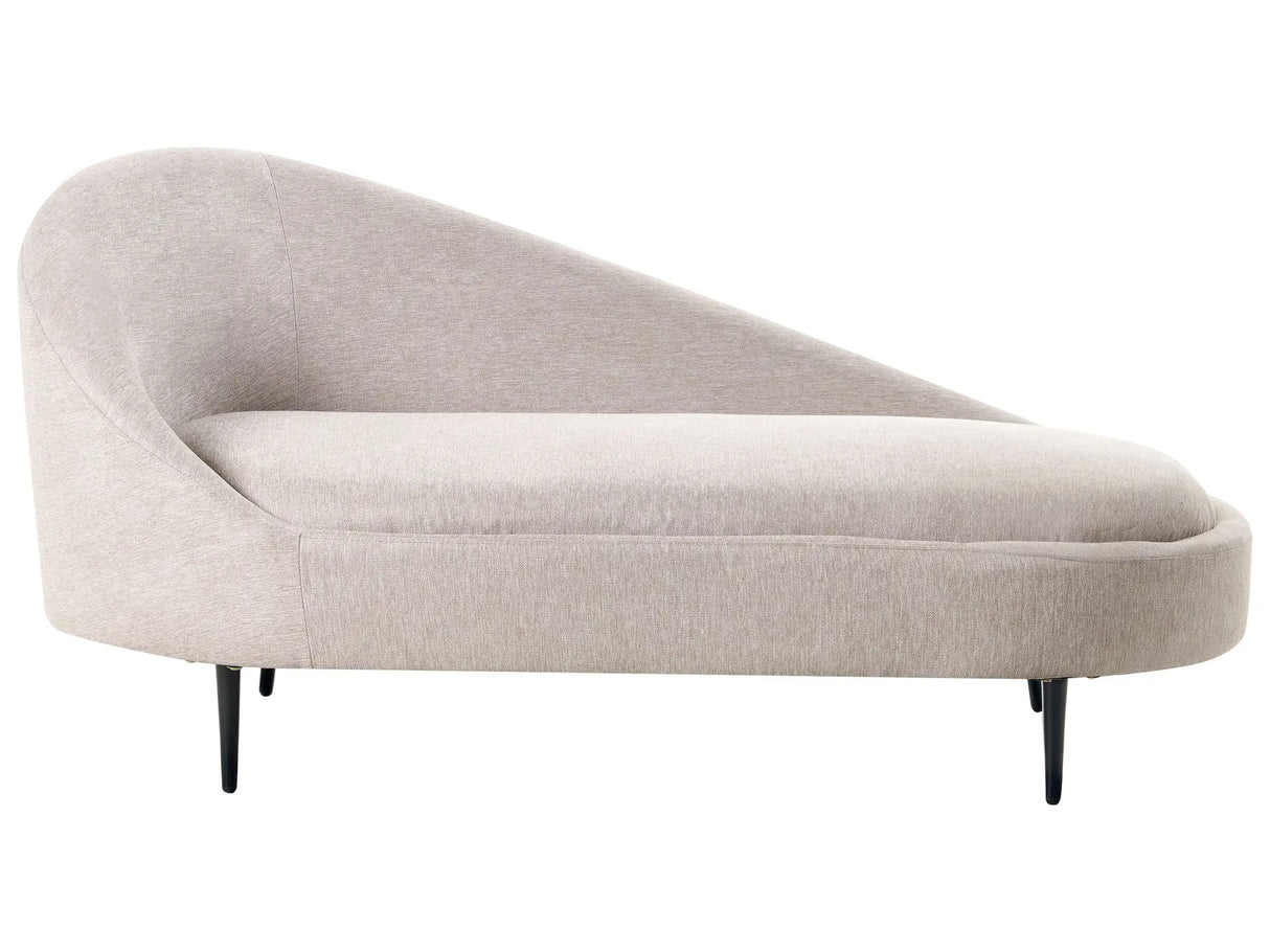 Chaise Lounge Taupe Fabric Polyester Upholstery Left Hand Metal Legs Modern Design Living Room Furniture Beliani