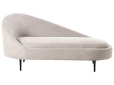 Chaise Lounge Taupe Fabric Polyester Upholstery Left Hand Metal Legs Modern Design Living Room Furniture Beliani