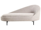 Chaise Lounge Taupe Fabric Polyester Upholstery Right Hand Metal Legs Modern Design Living Room Furniture Beliani