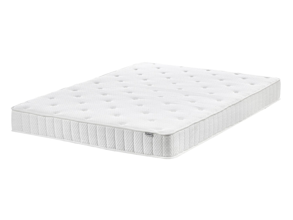 Double Sided Mattress White Fabric EU Double Medium Hard Beliani
