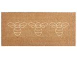 Doormat Natural Coir PVC Backing Anti-Slip 55 x 120 cm Home Text Motif Modern Indoor Decoration Beliani
