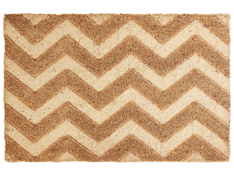 Doormat Natural Coir PVC Backing Anti-Slip 40 x 60 cm Home Zig-Zag Motif Modern Indoor Decoration Beliani