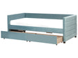 Daybed Mint Green Velvet EU Single Size 90 x 200 cm With Slatted Frame and Drawers Beliani