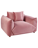 Armchair Pink Velvet Soft Wooden Legs Modern Scandinavian Decor Style Beliani