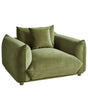 Armchair Green Velvet Soft Wooden Legs Modern Scandinavian Decor Style Beliani