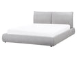EU Super King Size Waterbed Light Grey Polyester Fabric Upholstery 6ft with Mattress with Thick Padded Headboard Footboard Classic Style Bedroom Beliani