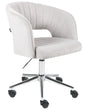 Office Swivel Chair Light Grey Velvet Height Adjustable Full Swivel Button Tufted Backrest Beliani