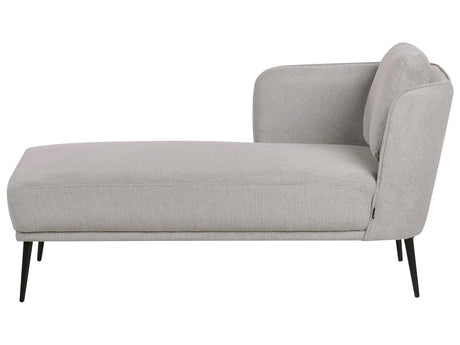 Right Hand Chaise Lounge Grey Polyester Fabric with Cushion Retro Style Living Room Furniture Beliani
