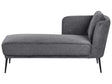 Right Hand Chaise Lounge Dark Grey Polyester Fabric with Cushion Retro Style Living Room Furniture Beliani